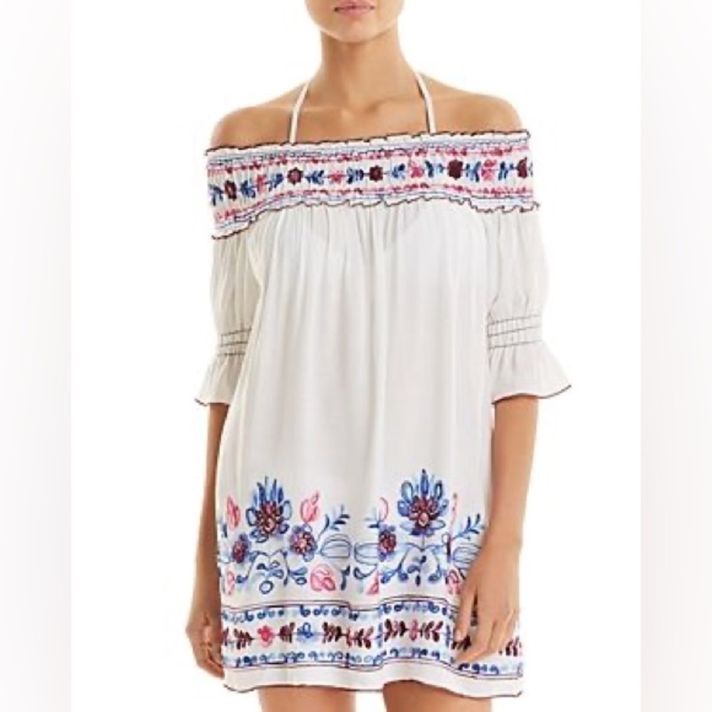 BECCA embroidered tank dress swim cover up